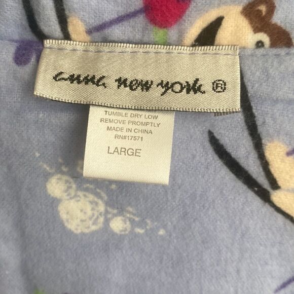 Anna NY Flannel Novelty Monkey Pajama Top L - Picture 7 of 7